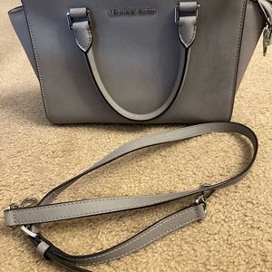 Michael Kors gray handbag with removable strap